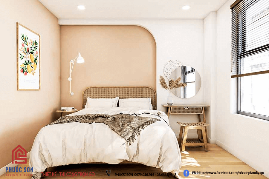 Mẫu thiết kế phòng ngủ đẹp sử dụng tone màu tươi sáng