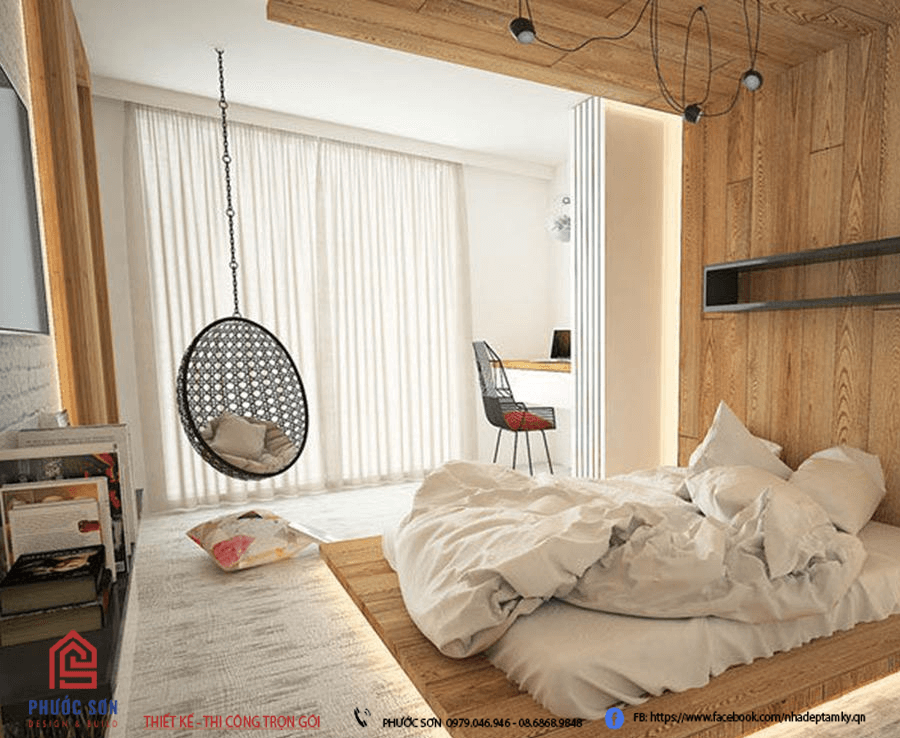 Mẫu thiết kế phòng ngủ kiểu Hàn Quốc đơn giản